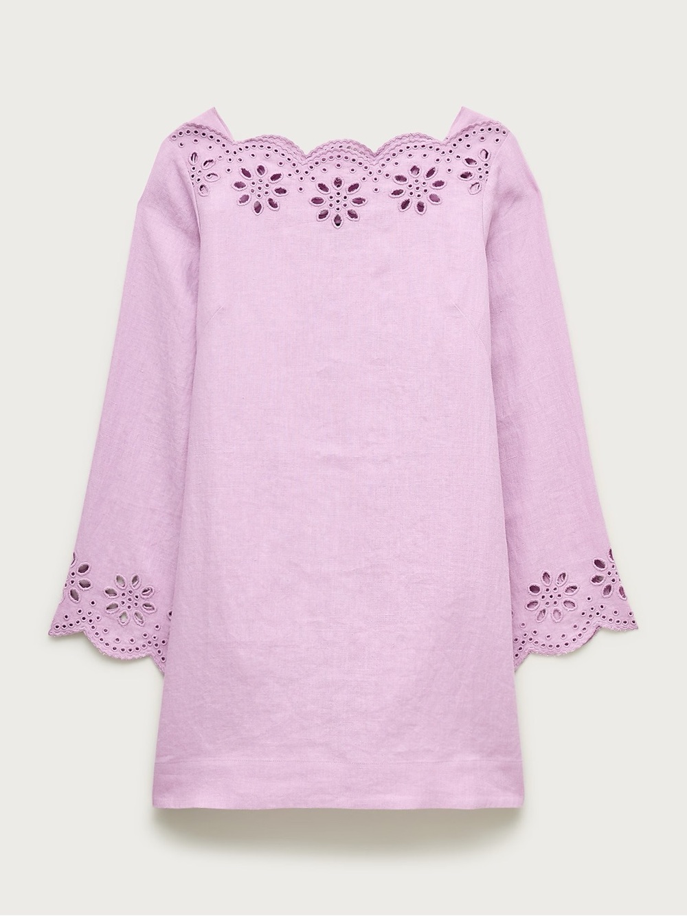 Scallop-trim eyelet popover dress - Picture 4 of 6